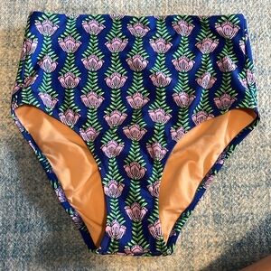 NWT J. Crew Blue Floral Bikini Bottoms